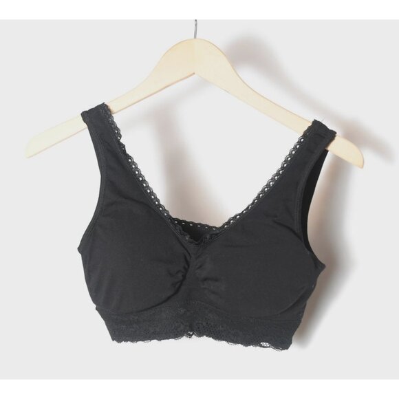 Coobie Lace Mesh Bra Pullover Black Lined Size M - Picture 1 of 9